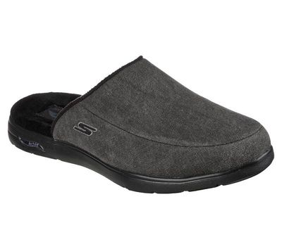 SKECHERS MEN&#39;S SLIPPERS ARCH FIT LOUNGE BLK