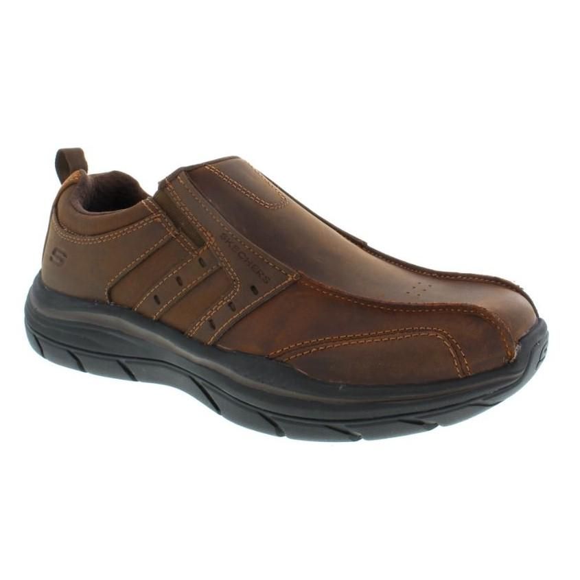 SKECHERS MEN&#39;S RELEXED FIT: WILDON DARK BROWN CASUAL SHOE, Size: 8.5(US)