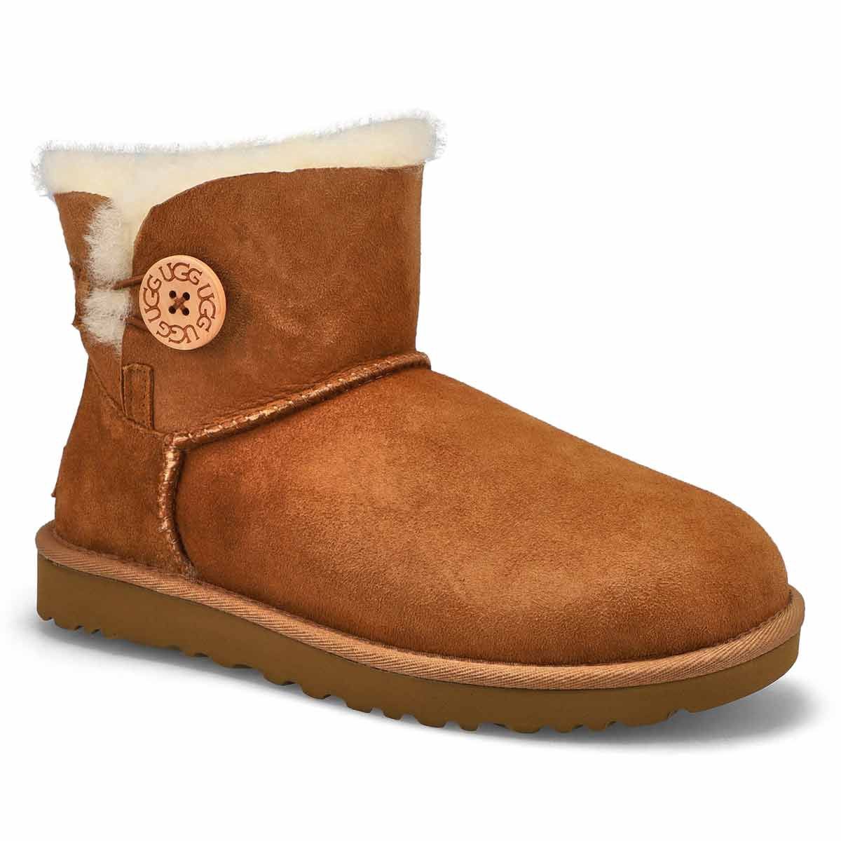 UGG WOMEN&#39;S WINTER BOOT MINI BAILEY BUTTON II CHE