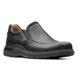 CLARKS MEN&#39;S DRESS SHOE UN RAMBLE STEP BLK WIDE, Size: 8.5(US)