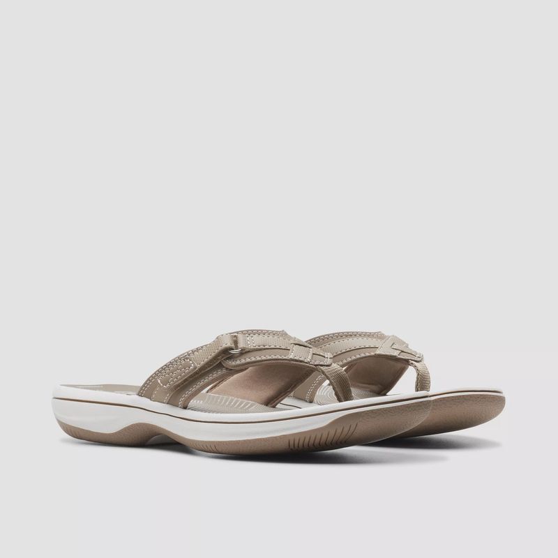 Clarks Women's Breeze Sea Flips- Taupe Metallic
