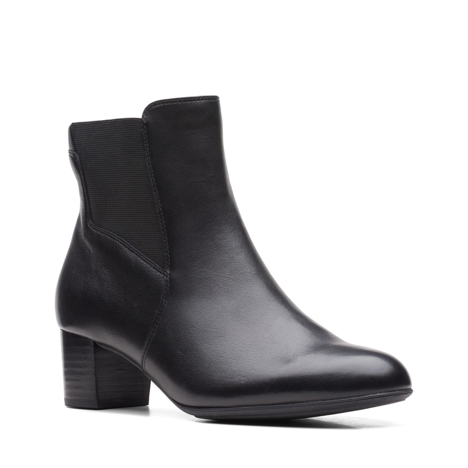 CLARKS WOMEN&#39;S DRESS BOOT LINNAE HI BLK LEATHER WIDE