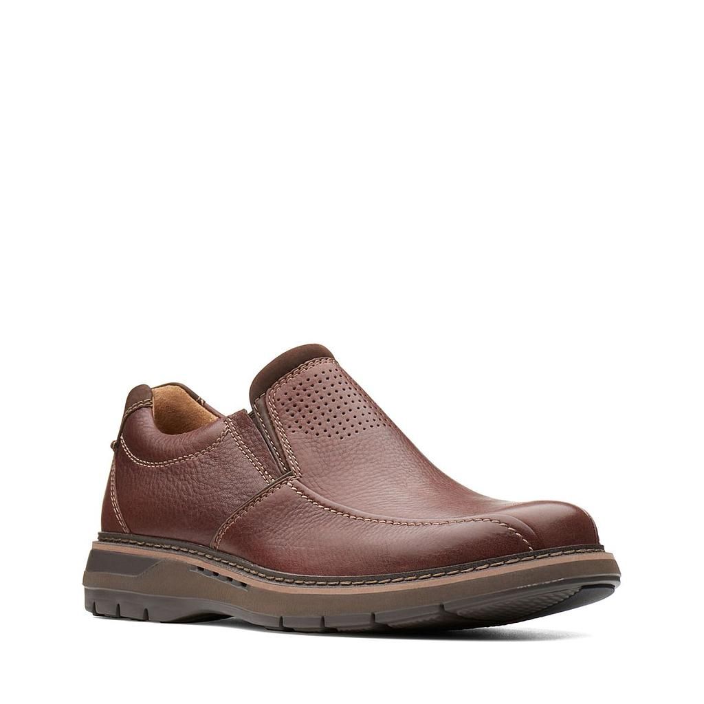 CLARKS MEN&#39;S DRESS SHOE UN RAMBLE STEP BRN WIDE