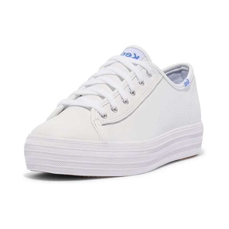 KEDS WOMEN&#39;S CASUAL SHOE TRIPLE KICK LTHR WHITE, Size: 6(US)