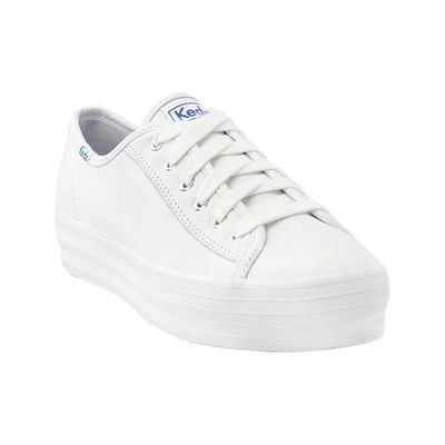 KEDS WOMEN'S CASUAL SHOE TRIPLE KICK LTHR WHITE