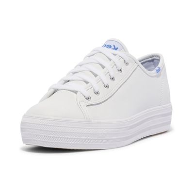 KEDS WOMEN'S CASUAL SHOE TRIPLE KICK LTHR WHITE
