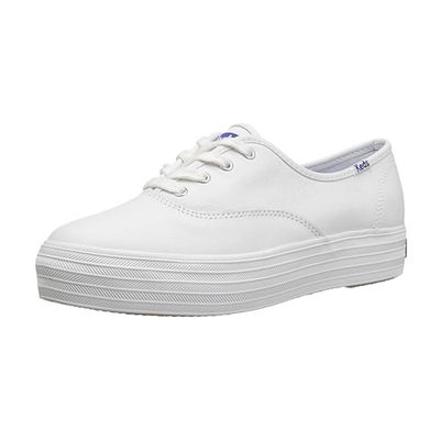 KEDS WOMEN'S CASUAL SHOE TRIPLE LEATHER WHT