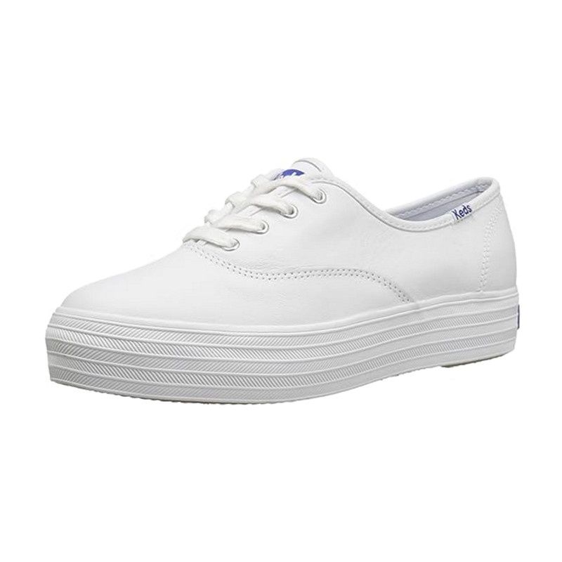 KEDS WOMEN&#39;S CASUAL SHOE TRIPLE LEATHER WHT, Size: 5(US)