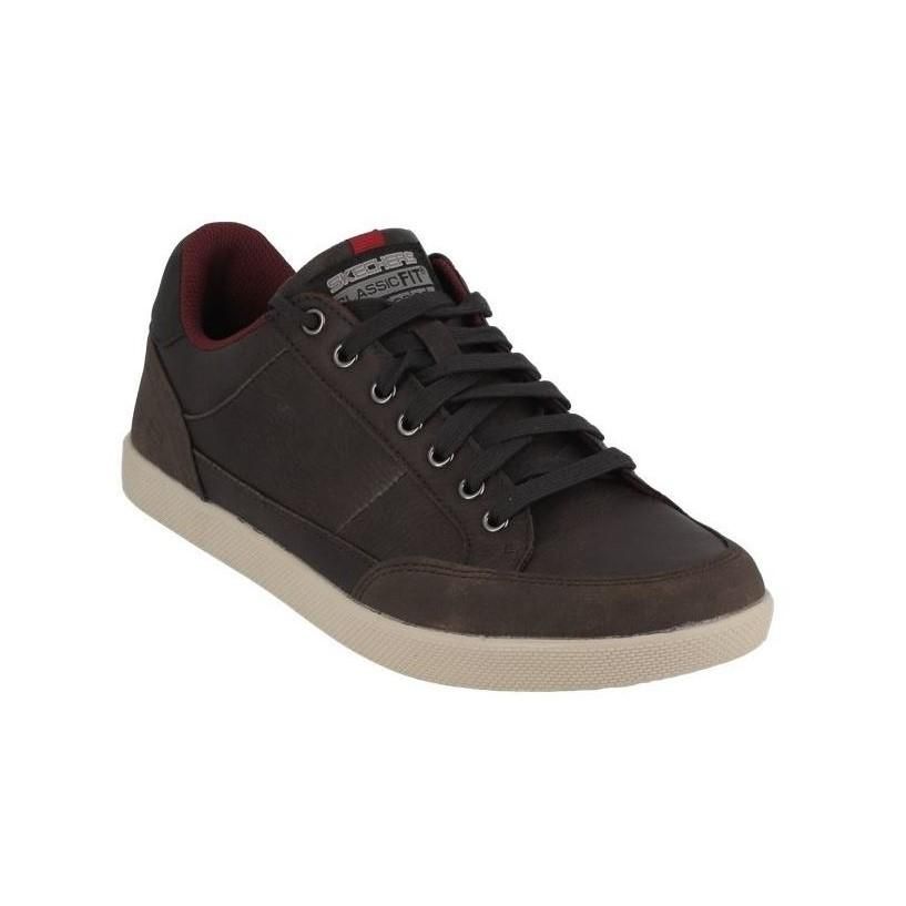 SKECHERS MEN&#39;S PLACER MANECO CHOCOLATE CASUAL SHOES, Size: 10(US)