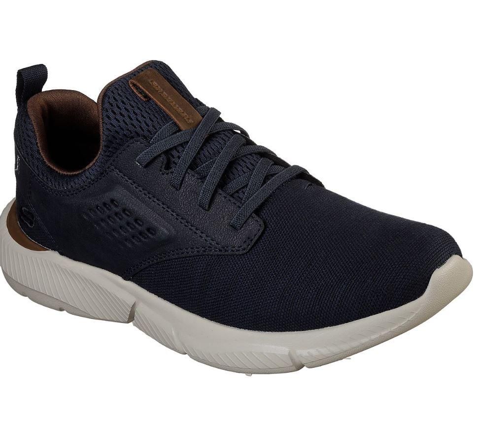 SKECHERS MEN&#39;S INGRAM MARNER NAVY ATHLETIC SHOE, Size: 7.5(US)