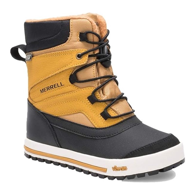 MERRELL BOY&#39;S SNOW BANK 2.0 ATCGP WTBK WINTER BOOTS BLK STONE
