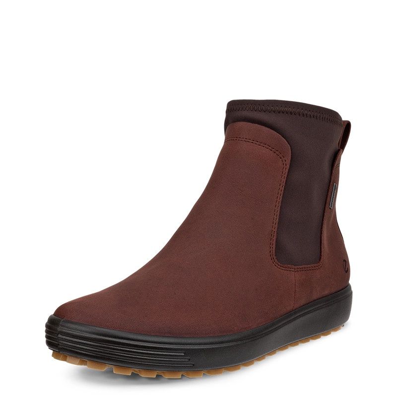 ECCO WOMEN&#39;S SOFT 7 TRED GTX CHELSEA CASUAL BOOT RED