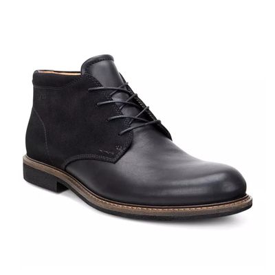 ECCO MEN'S FINDLAY ANKLE DRESS BOOTS BLK
