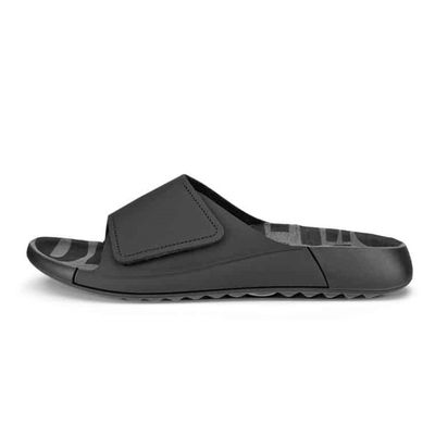 ECCO WOMEN'S SANDAL COZMO ONE BAND SLIDE BRIGHT BLACK