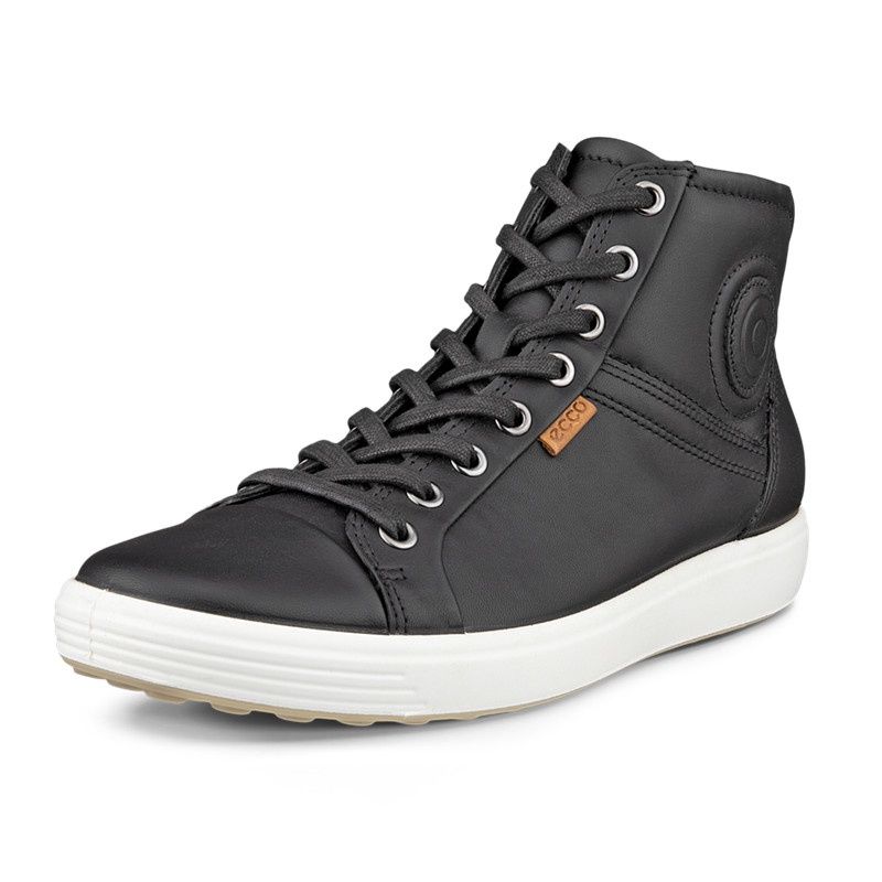 ECCO WOMEN&#39;S SOFT 7 HIGH TOP ATHLETIC SHOE BLK