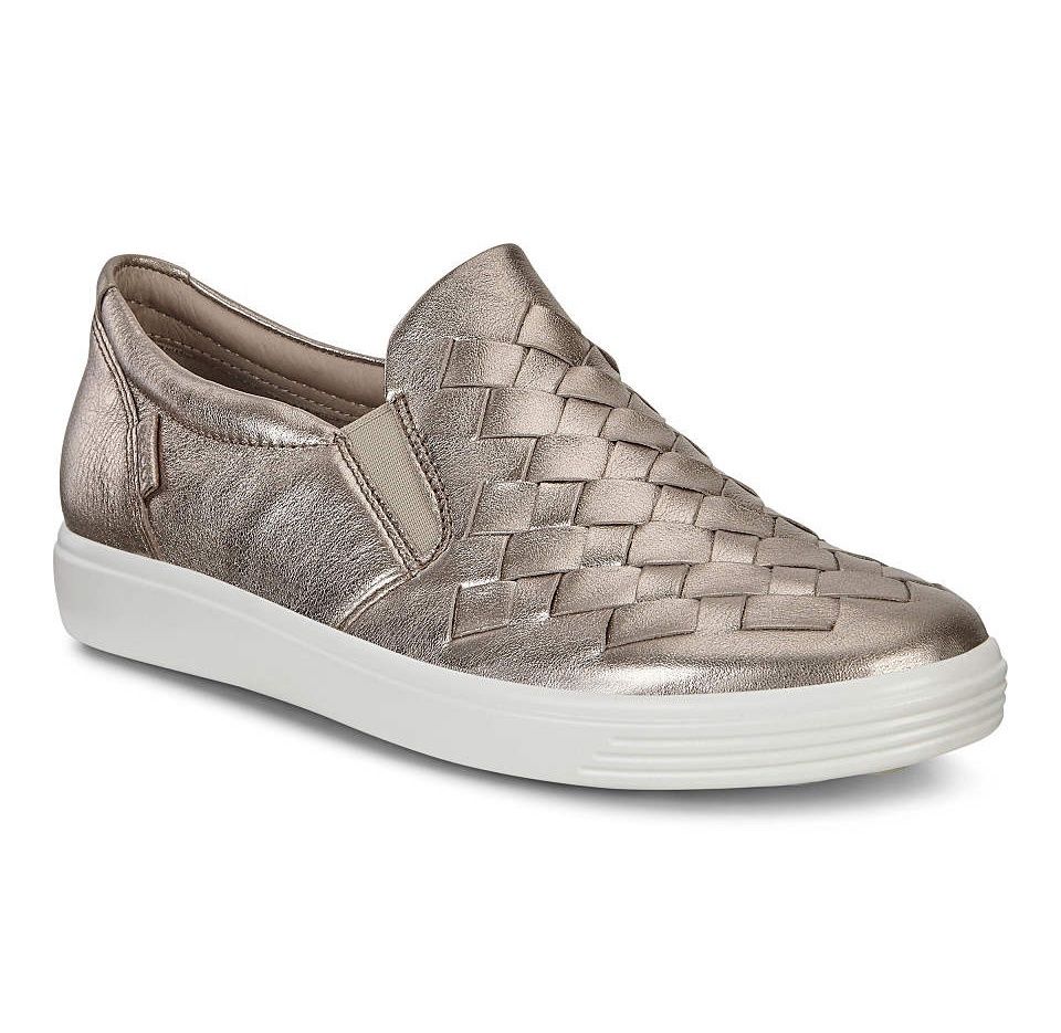 ECCO WOMEN&#39;S SOFT 7 SLIP ON CASUAL SHOE WARM GREY