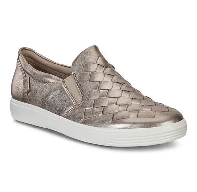 ECCO WOMEN'S SOFT 7 SLIP ON CASUAL SHOE WARM GREY