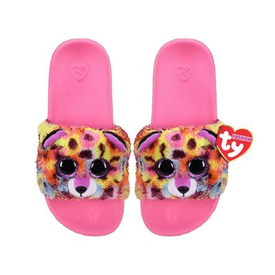 TY KID&#39;S GISELLE LEOPARD SLIDES