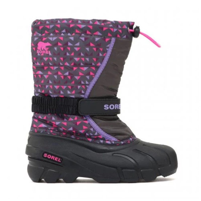 SOREL GIRL&#39;S YOUTH FLURRY PRINT PINK WINTER BOOT