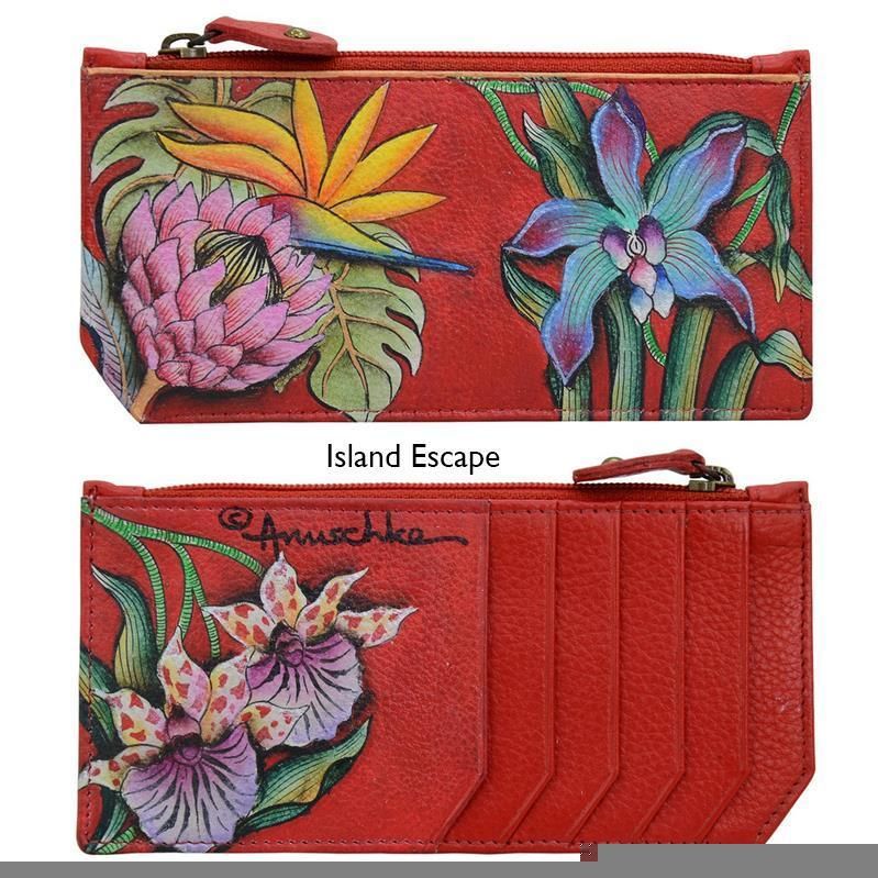 ANUSCHKA CREDIT CARD CASE WITH ZIP POCKET ISE, Size: ONE SIZE(US)