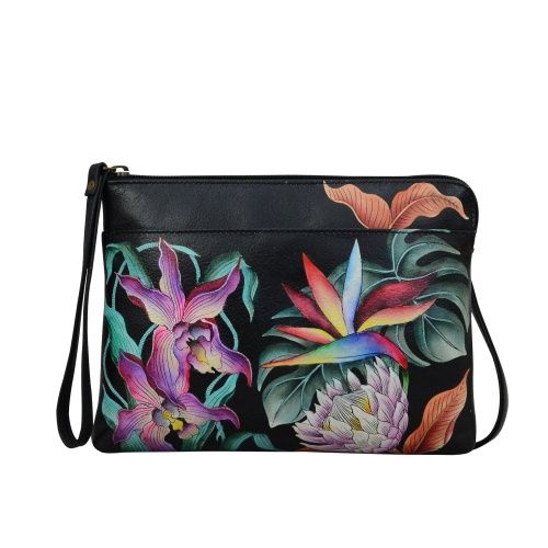 ANUSCHKA THREE IN ONE CLUTCH BLK BAG, Size: ONE SIZE(US)