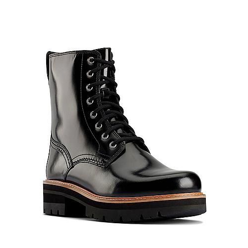 CLARKS WOMEN&#39;S CASUAL SHOE ORIANNA HI BLACK LEATHER, Size: 6(US)