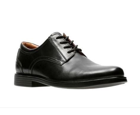 CLARKS MEN&#39;S DRESS SHOE UN ALDRIC LACE BLACK LEATHER, Size: 8(US)