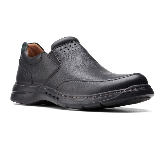 CLARKS MEN&#39;S DRESS SHOE UN BRAWLEY STEP BLK WIDE, Size: 7.5(US)