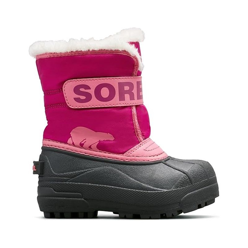 SOREL GIRL&#39;S SNOW COMMANDER-TROPIC PINK WINTER BOOT