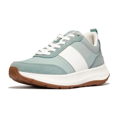 FITFLOP WOMEN'S F-MODE FLOW LEATHER/SUEDE FLATFORM ATHLETIC SHOES BLUE