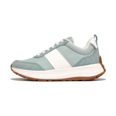 FITFLOP WOMEN'S F-MODE FLOW LEATHER/SUEDE FLATFORM ATHLETIC SHOES BLUE