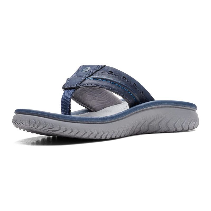 CLARKS MNE&#39;S WESLEY SUN NAVY SANDAL, Size: 7(US)