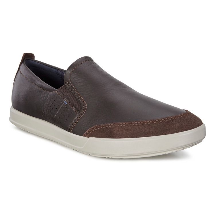ECCO MEN&#39;S COLLIN 2.0 SLIP ON CASUAL SHOE BRN, Size: 41(EU)