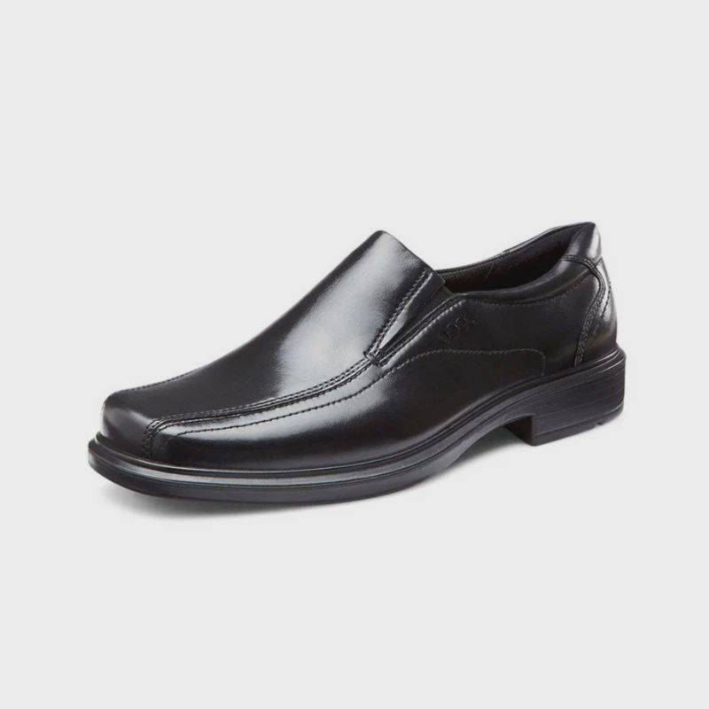 ECCO MEN&#39;S HELSINKI SLIP ON BLK DRESS SHOE, Size: 39(EU)