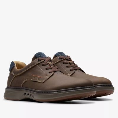 CLARKS MEN'S UN BRILEY PACE BROWN NUBUCK DRESS SHOES