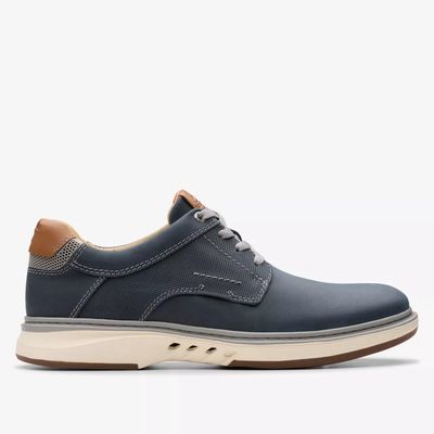 CLARKS MEN'S UN BRILEY PACE NAVY LEATHER DRESS SHOES