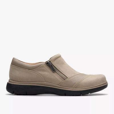 CLARKS WOMEN'S CERTINA PURE STONE NUBUCK WIDE CASUAL SHOES