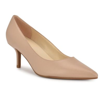 NINE WEST WOMEN&#39;S ARIAL3 BARELY NUDE SUPER NAPPA PU DRESS SHOES