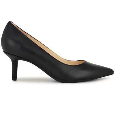 NINE WEST WOMEN'S ARIAL3 BLACK SUPER NAPPA PU DRESS SHOES