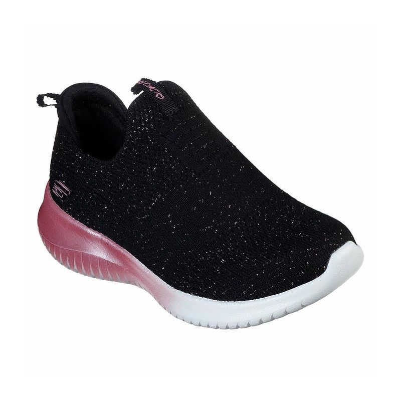 SKECHERS GIRL&#39;S ULTRA FLEX METAMORPHIC BLACK CASUAL SHOE, Size: 3 Kid(US)