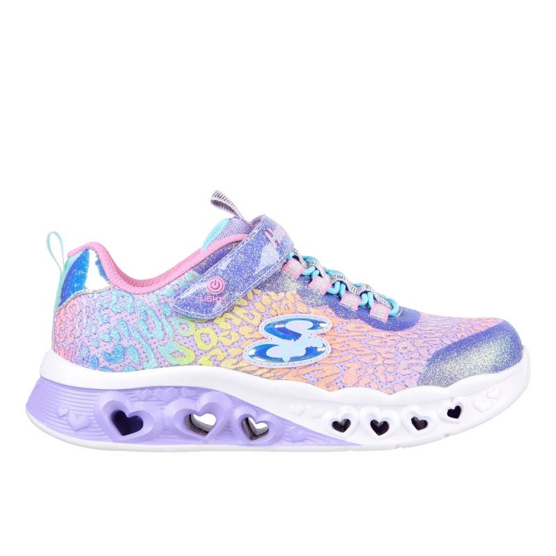 SKECHERS GIRL&#39;S FLUTTER HEART LIGHTS - LOVES WILD CASUAL SHOE, Size: 1 Kid(US)