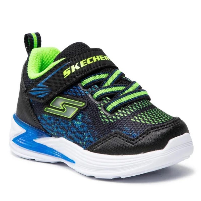SKECHERS BOY&#39;S LIGHTS: DERLO BLACK ATHLETIC SHOE, Size: 3 Kid(US)
