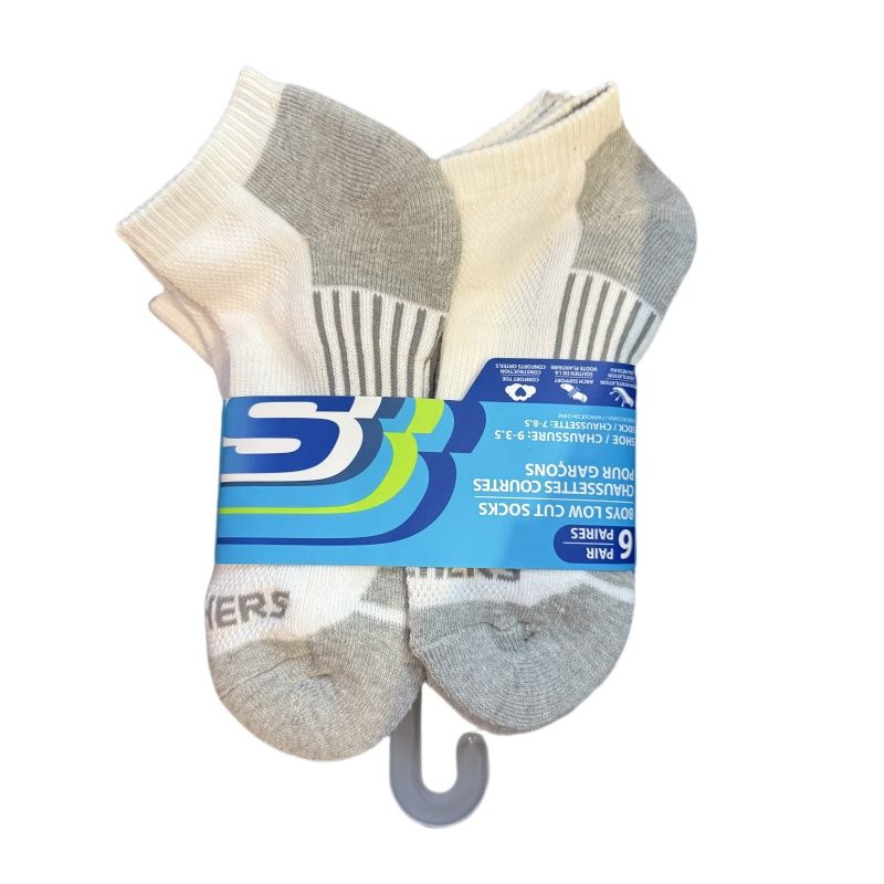 SKECHERS BOY&#39;S LOW CUT SOCKS 6P, Size: L(US)