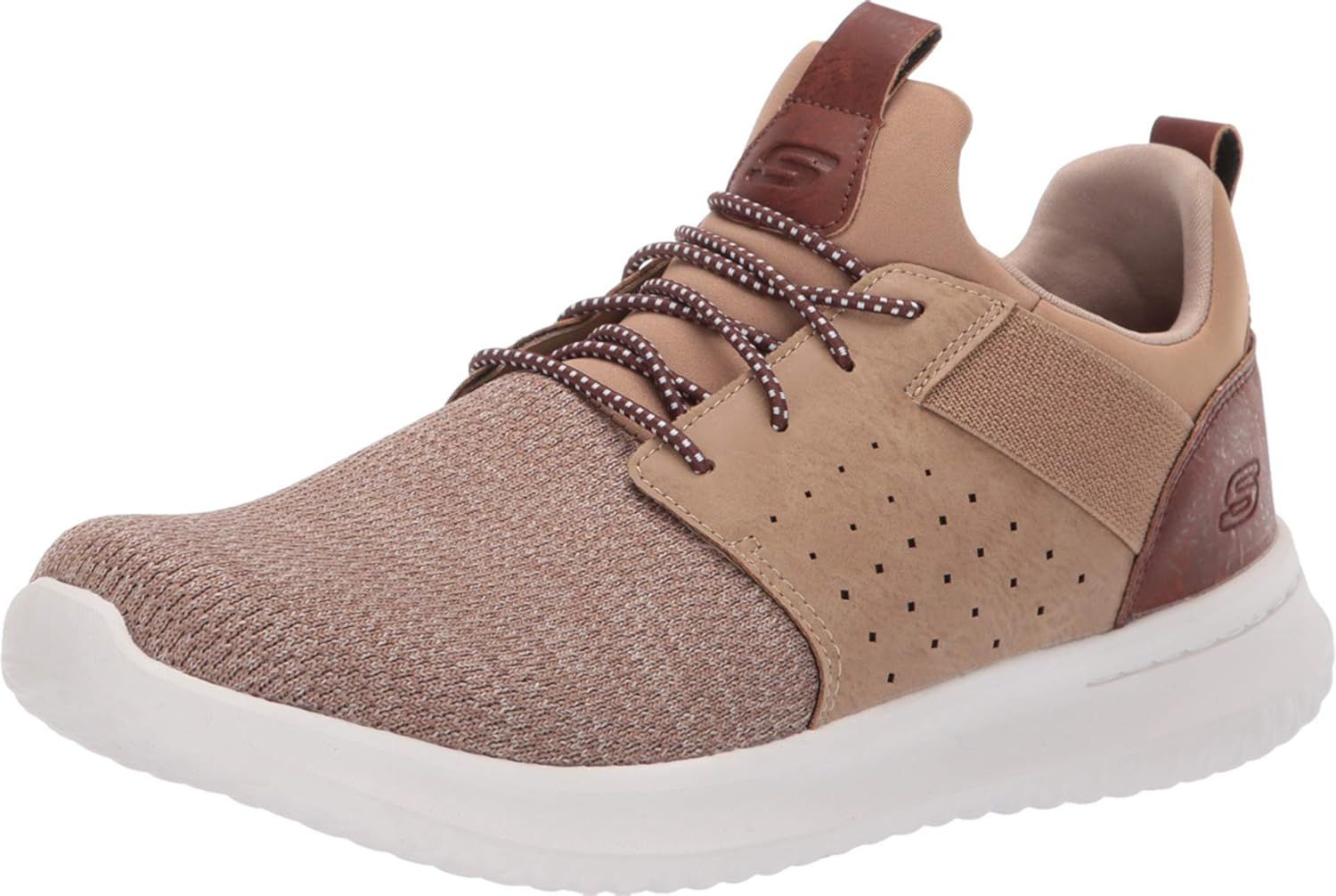 SKECHERS MEN&#39;S DELSON CAMBEN LIGHT BROWN ATHLETIC SHOE, Size: 9(US)