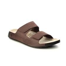 ECCO MEN&#39;S COZMO NUBUCK TWO STRAP SANDAL BROWN, Size: 43(EU)