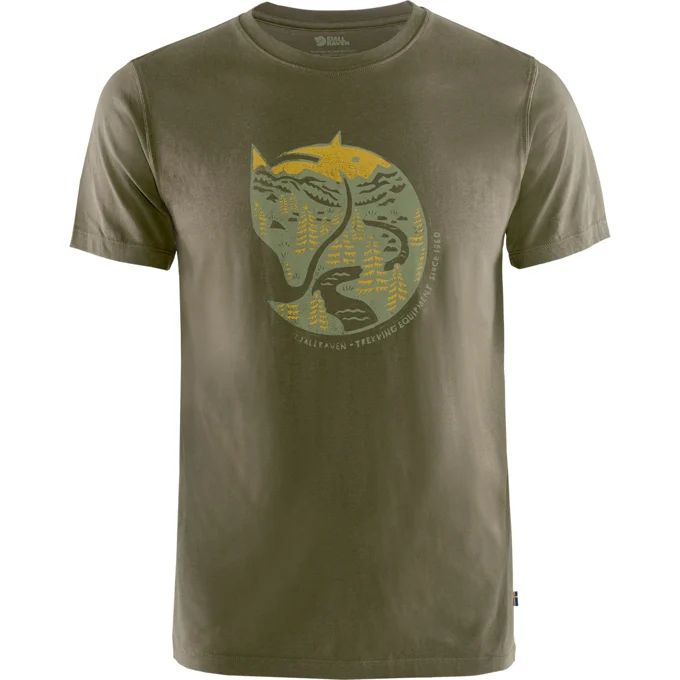 FJALLRAVEN MEN&#39;S ARCTIC FOX T-SHIRT SUEDE BROWN, Size: M(US)