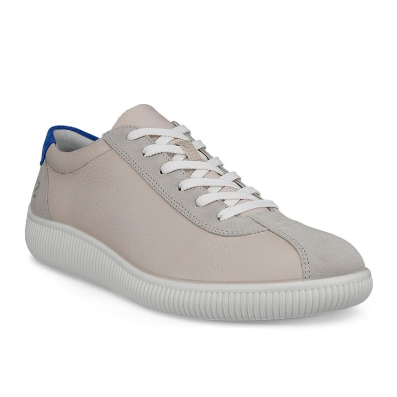 ECCO MEN&#39;S SOFT ZERO LEATHER CASUAL SHOE GREY
