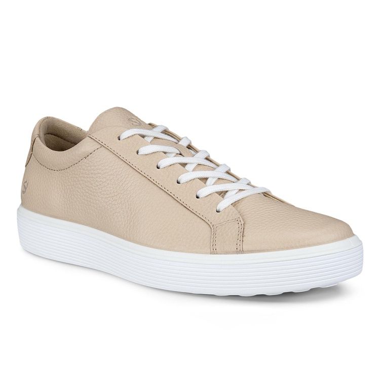 ECCO MEN&#39;S SOFT 60 LEATHER CASUAL SHOE BEIGE