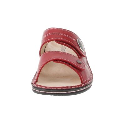 FINN COMFORT WOMEN'S SANSIBAR  LEATHER SANDALS RED