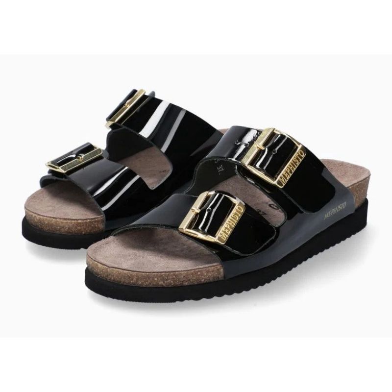 MEPHISTO WOMEN&#39;S HESTER SANDAL BLACK PATENT, Size: 12(US)
